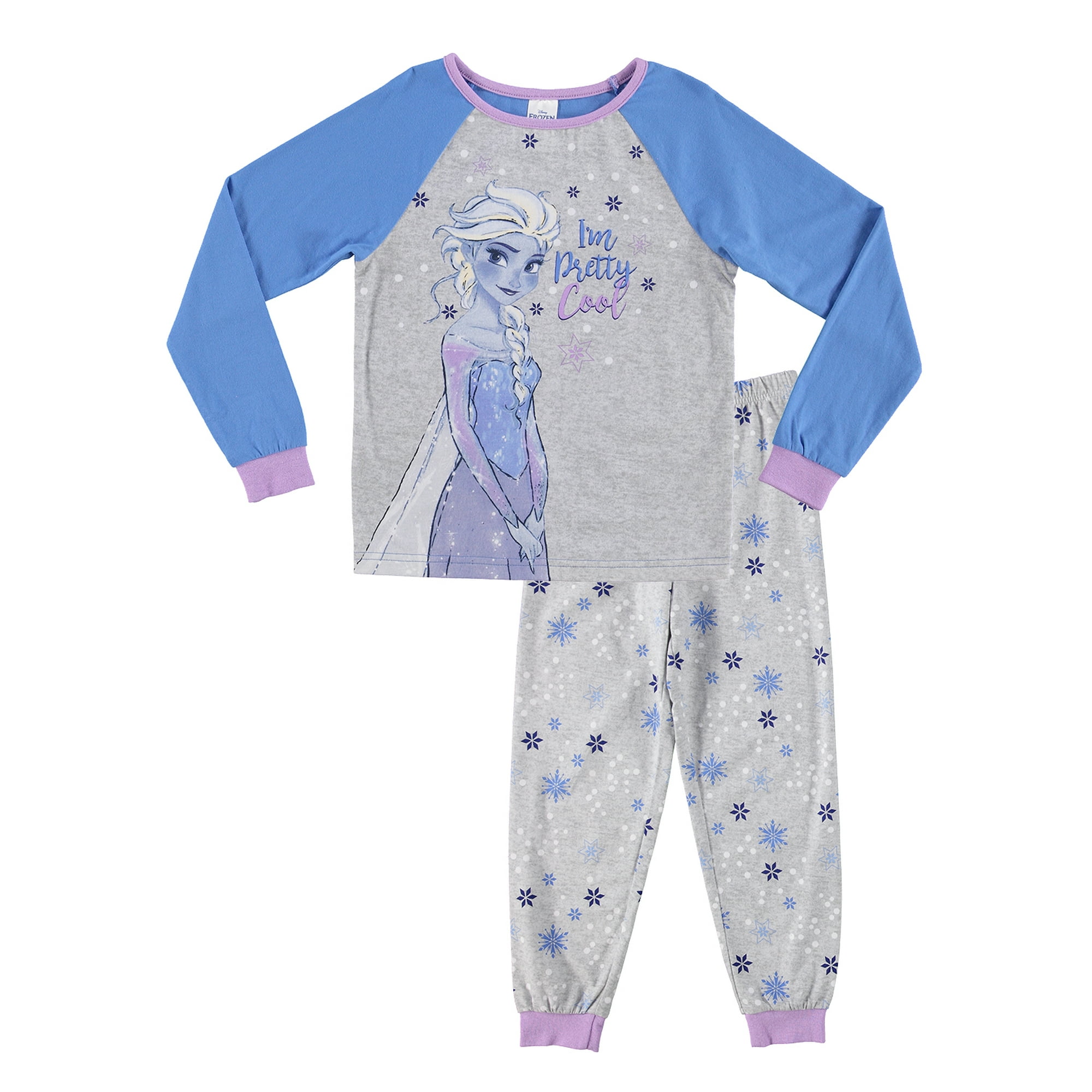Toddler Girls L//S Pajamas Set FROZEN Pink Aqua ANNA ELSA Glitter 2T 3T 4T 5T